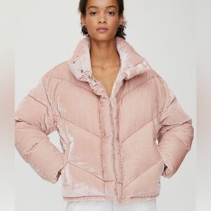 Wilfred Pink Velvet Puffer Jacket